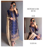 Poshkari Luxury Raw Silk Hand Emblishment Collection Monam Luxe