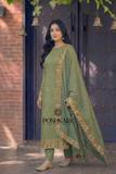 Poshkari Pistachio Chiffon Embroidered Unstitched Collection